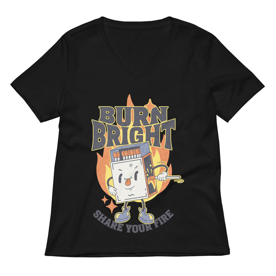 Burn Bright Women's Relaxed V-Neck T-Shirt