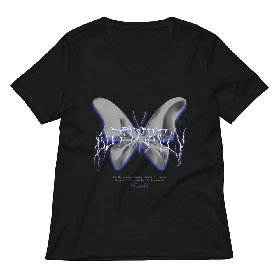 Butterfly Women's Relaxed V-Neck T-Shirt