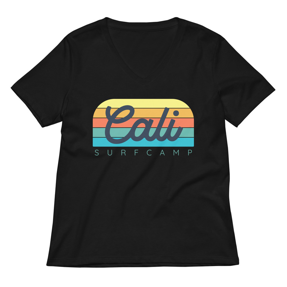 Cali Surf Camp - Outdoor Women's Relaxed V-Neck T-Shirt