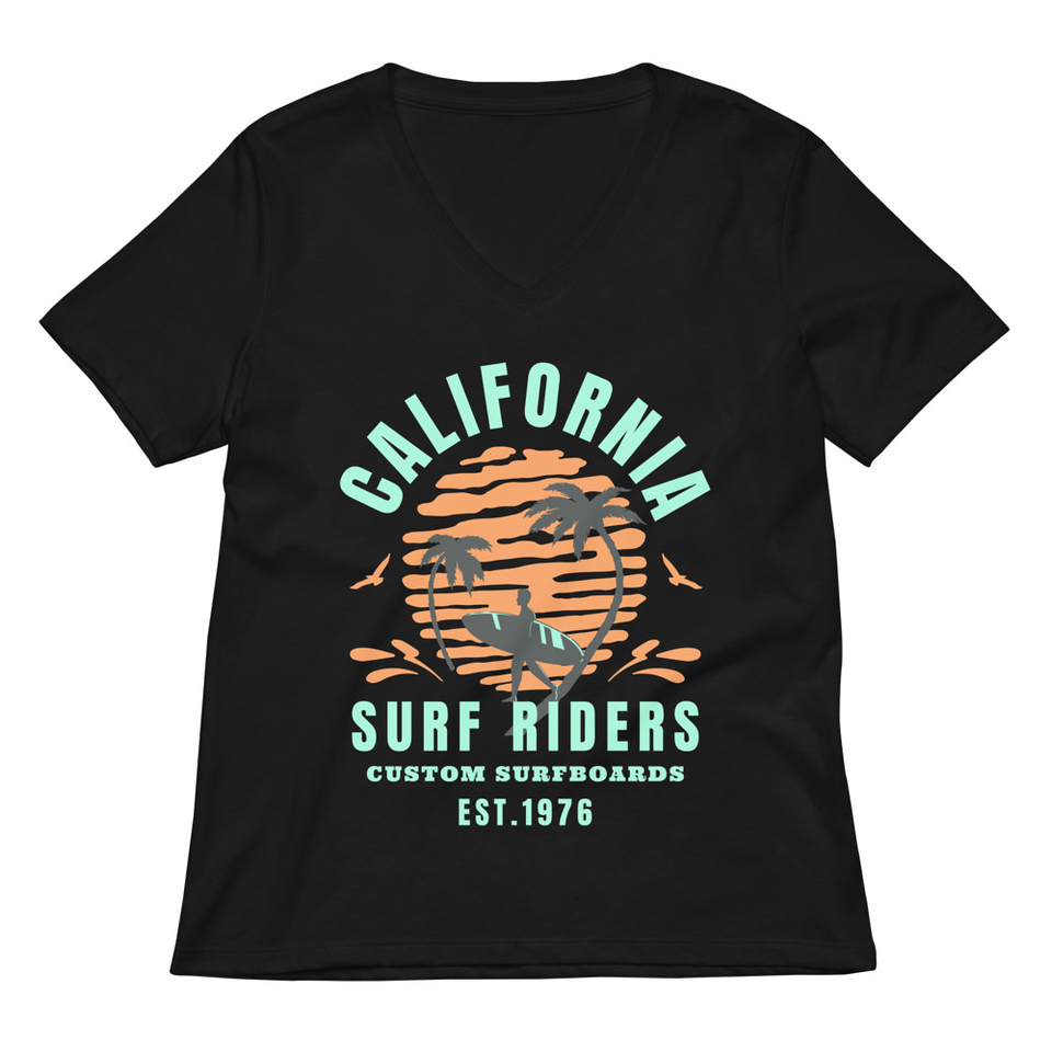 California Surf Riders - Beach Women's Relaxed V-Neck T-Shirt