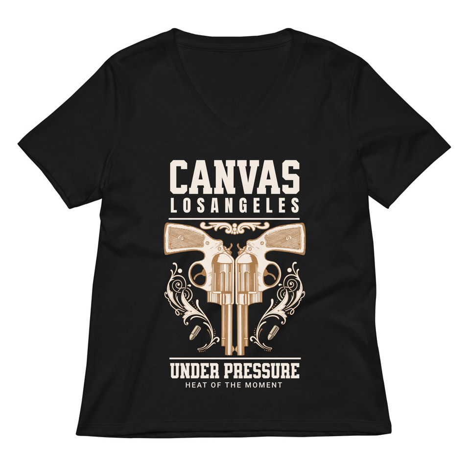 Canvas Los Angeles under pressure Women's Relaxed V-Neck T-Shirt