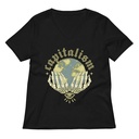 Capitalism - Earth Women's Relaxed V-Neck T-Shirt