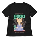 Cat Yoga - Cute Meditation Women's Relaxed V-Neck T-Shirt