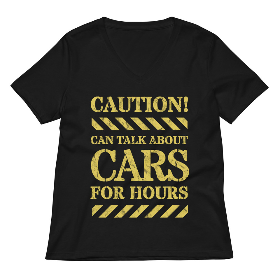 Caution Signs - Yellow Traffic Sign Women's Relaxed V-Neck T-Shirt