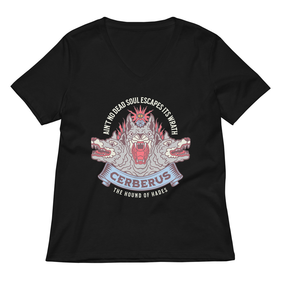 Cerberus - Underworld Dogs Women's Relaxed V-Neck T-Shirt