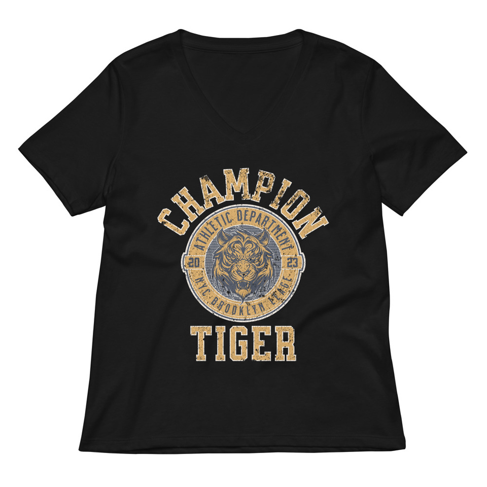CHAMPION TIGER NYC Women's Relaxed V-Neck T-Shirt