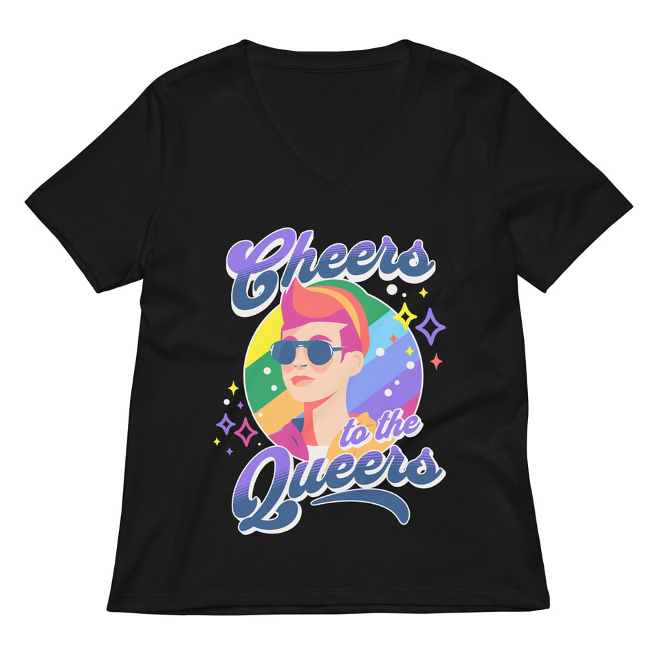 Cheers to the Queers Women's Relaxed V-Neck T-Shirt