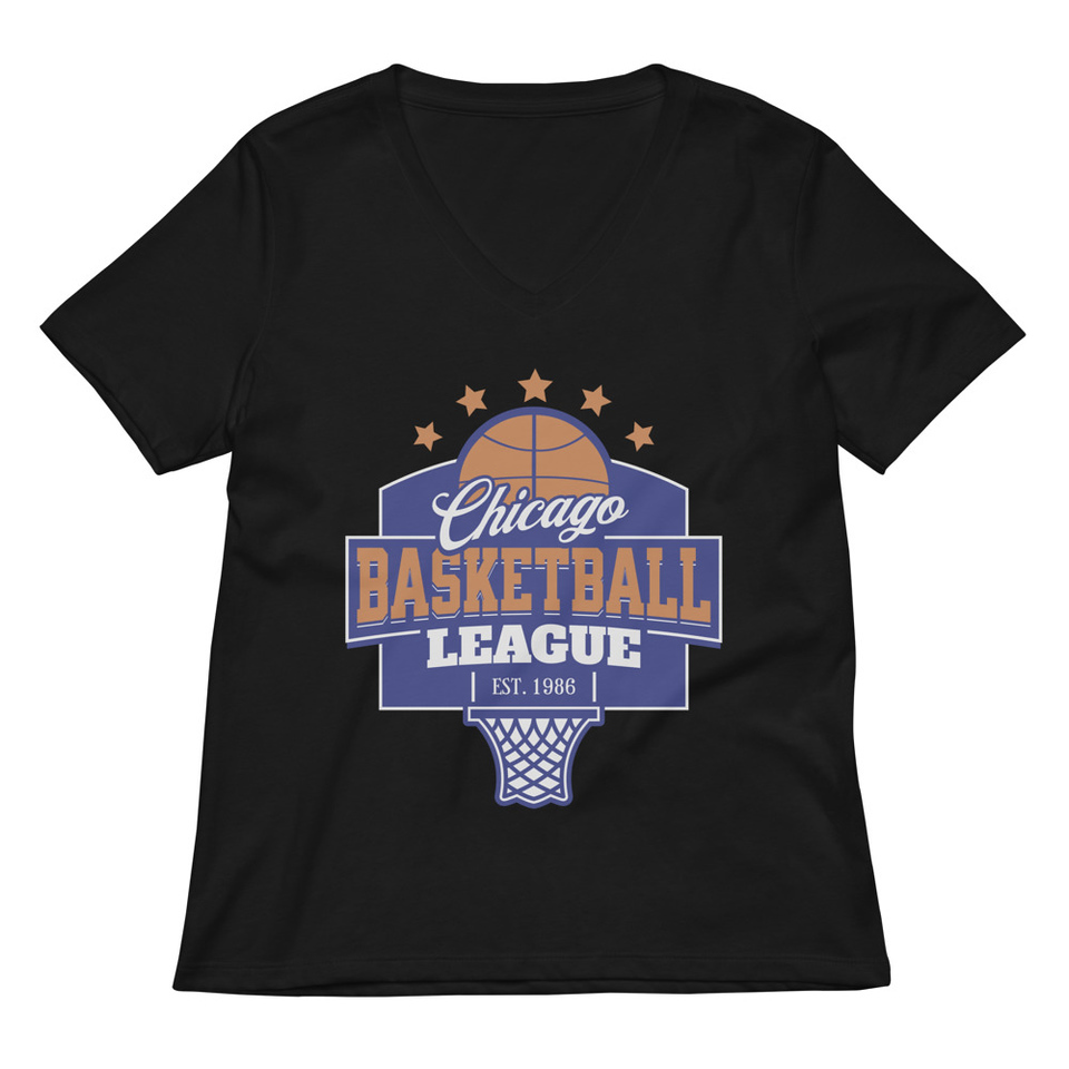 Chicago Basketball League - Athlectic Sports Women's Relaxed V-Neck T-Shirt