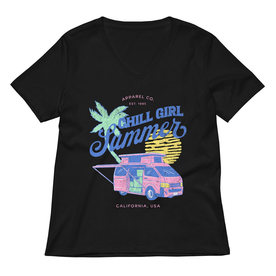 Chill Girl Summer Women's Relaxed V-Neck T-Shirt