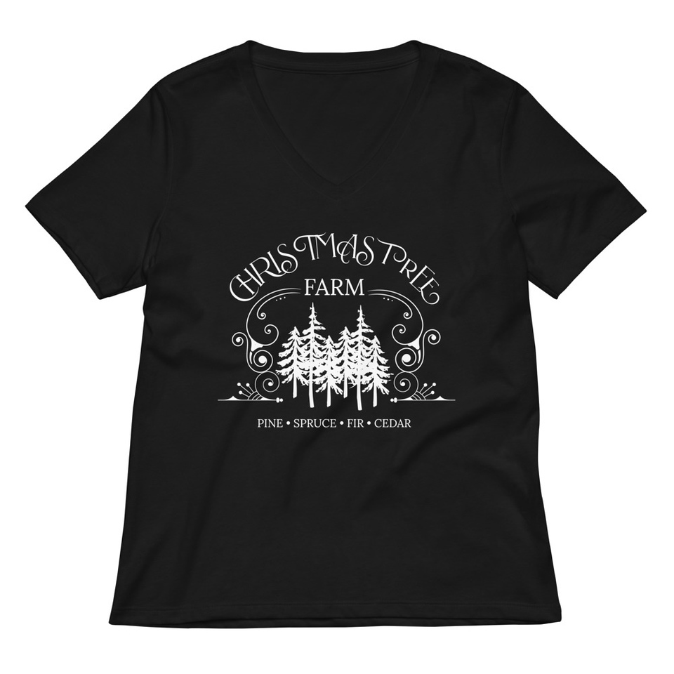 Christmas Tree Farm Women's Relaxed V-Neck T-Shirt