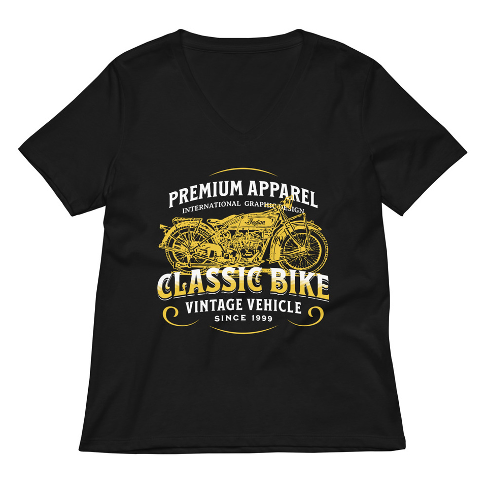Classic Bike Women's Relaxed V-Neck T-Shirt