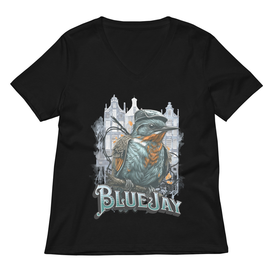 Classic Bird  Women's Relaxed V-Neck T-Shirt