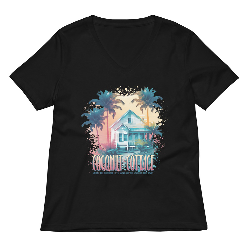 Coconut Cottage Women's Relaxed V-Neck T-Shirt