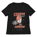 Coffee Break Cartoon Retro 90s  Women's Relaxed V-Neck T-Shirt