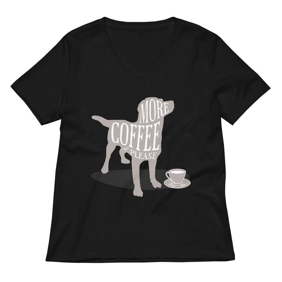 Coffee Dog Women's Relaxed V-Neck T-Shirt