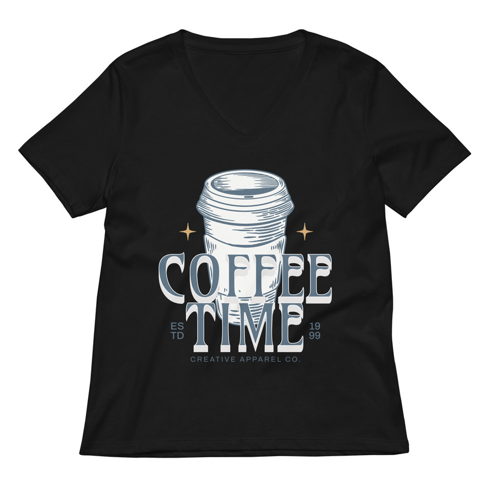 Coffee Time Women's Relaxed V-Neck T-Shirt