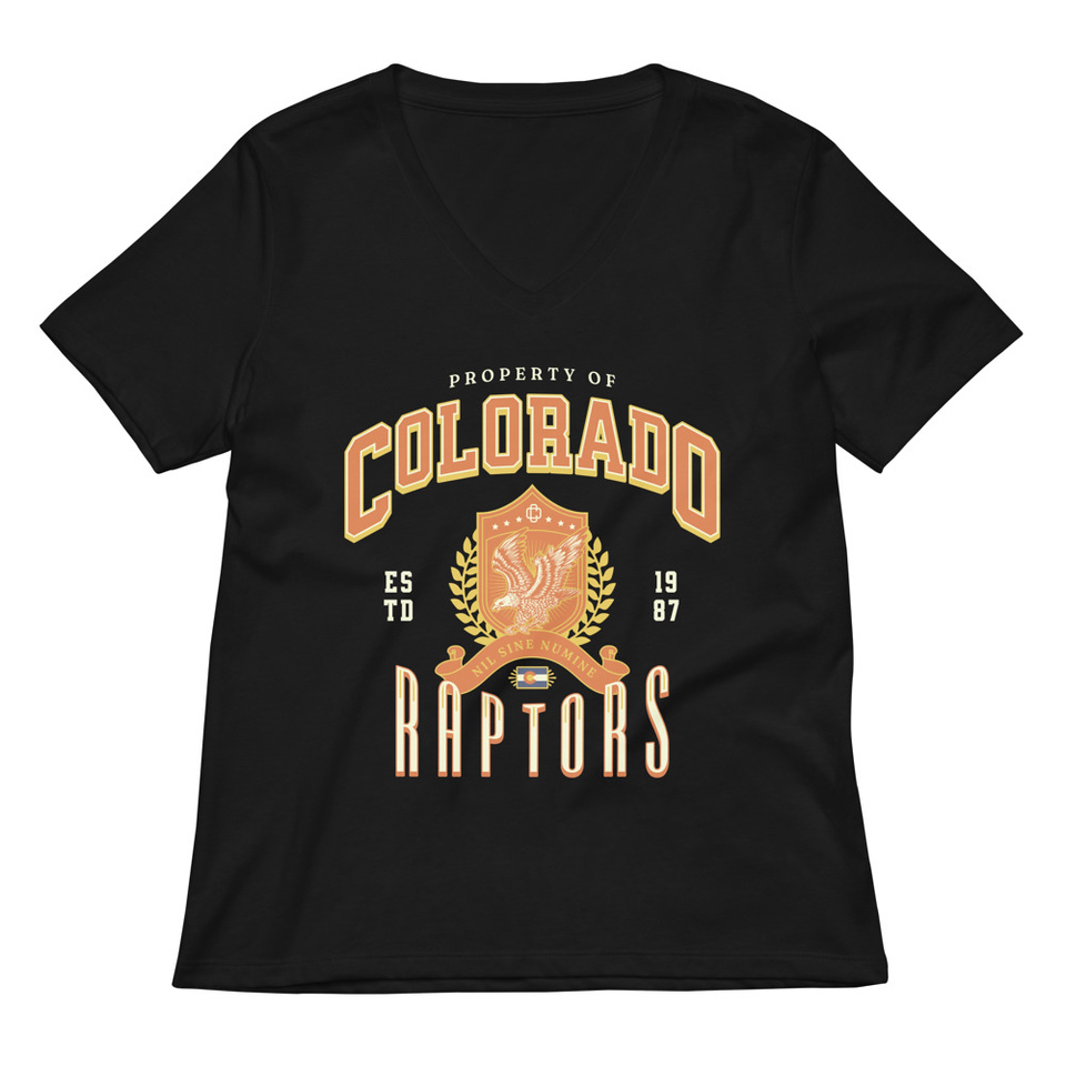 Colorado Raptors - Rugby Sports Team Women's Relaxed V-Neck T-Shirt