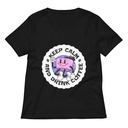 Colorful Fun Retro Style Coffee Quote Women's Relaxed V-Neck T-Shirt