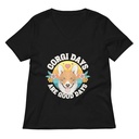 Corgi Days - Funny Animal Women's Relaxed V-Neck T-Shirt