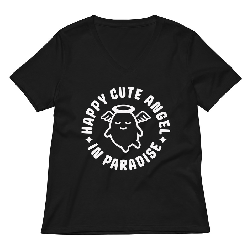 Cute Angel - Wings Women's Relaxed V-Neck T-Shirt