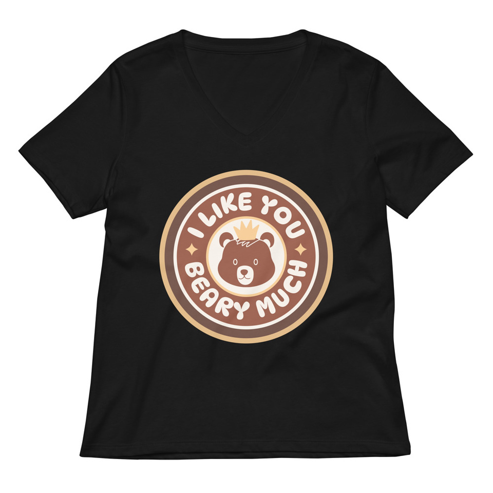 Cute Bear - AI Women's Relaxed V-Neck T-Shirt