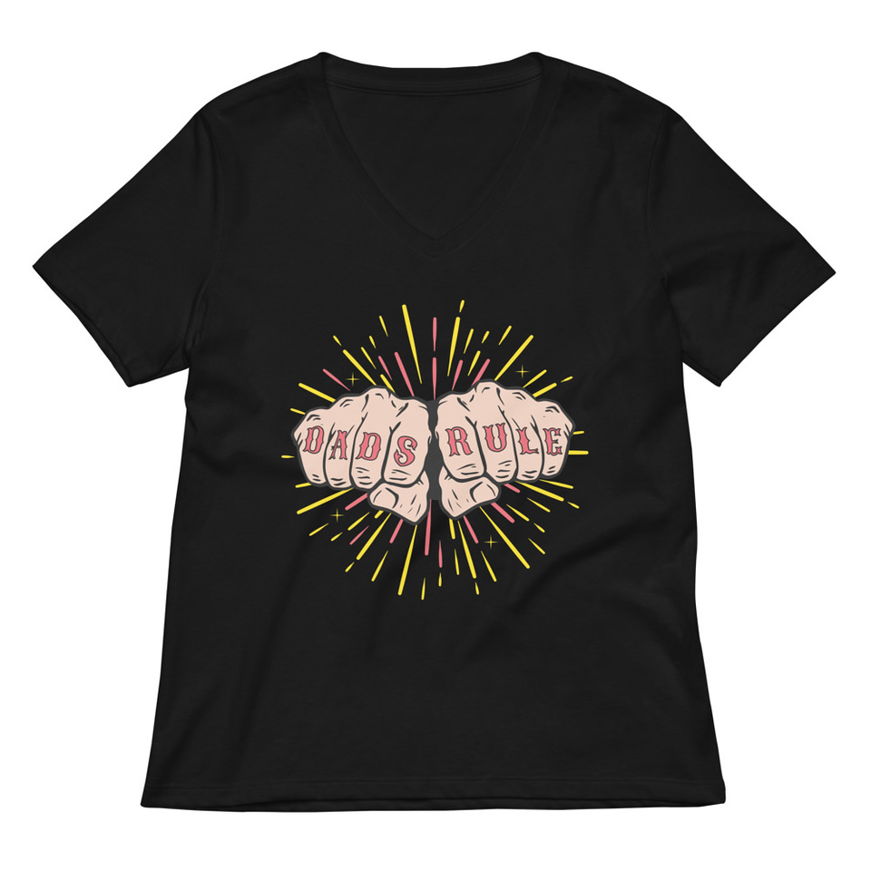 Dads Rule Women's Relaxed V-Neck T-Shirt