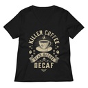 DEAD BEFORE DECAF Women's Relaxed V-Neck T-Shirt