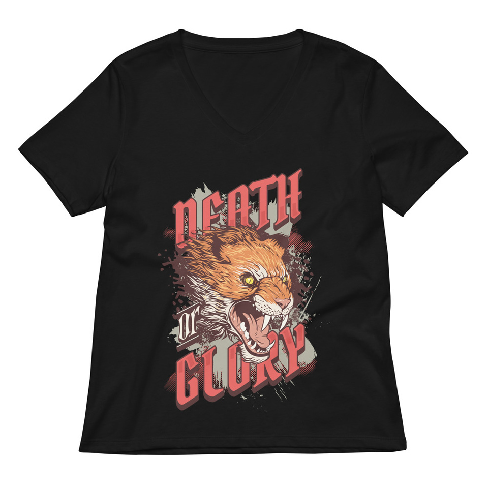 Death or Glory - Fierce Animal Women's Relaxed V-Neck T-Shirt