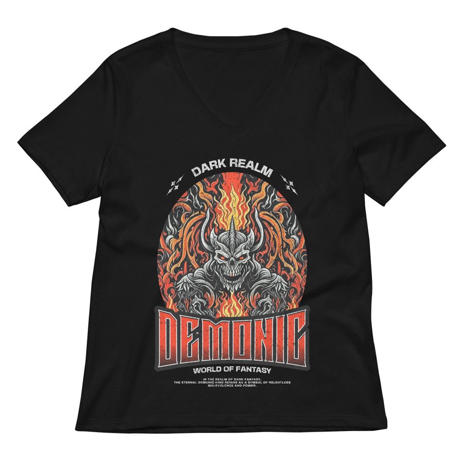 Demonic Women's Relaxed V-Neck T-Shirt