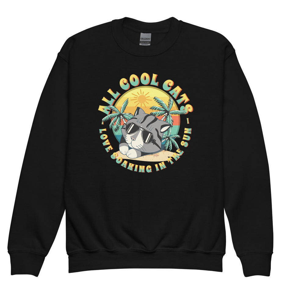All Cool Cats - Sunset Beach Youth Crew Neck Sweatshirt