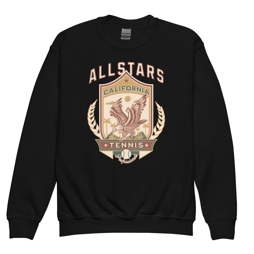 All Stars Tennis - Eagle Badge Youth Crew Neck Sweatshirt