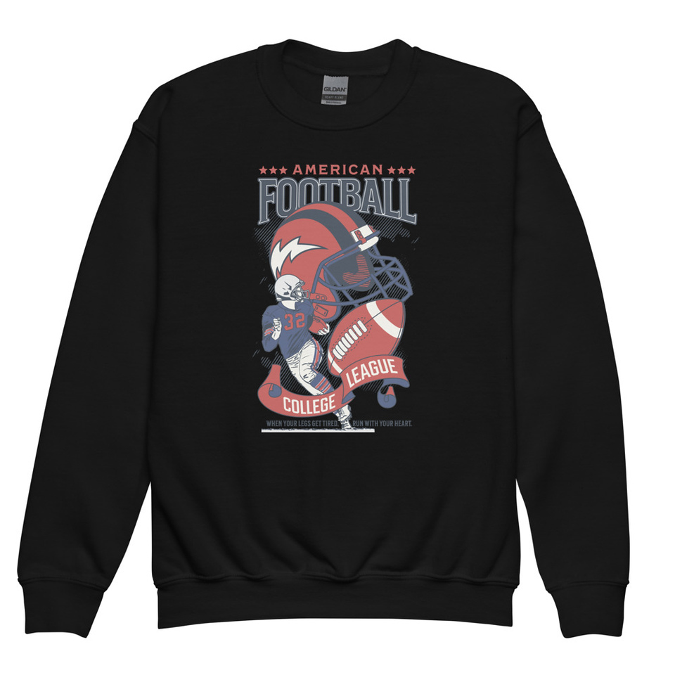 American Football - Athletic College League Youth Crew Neck Sweatshirt