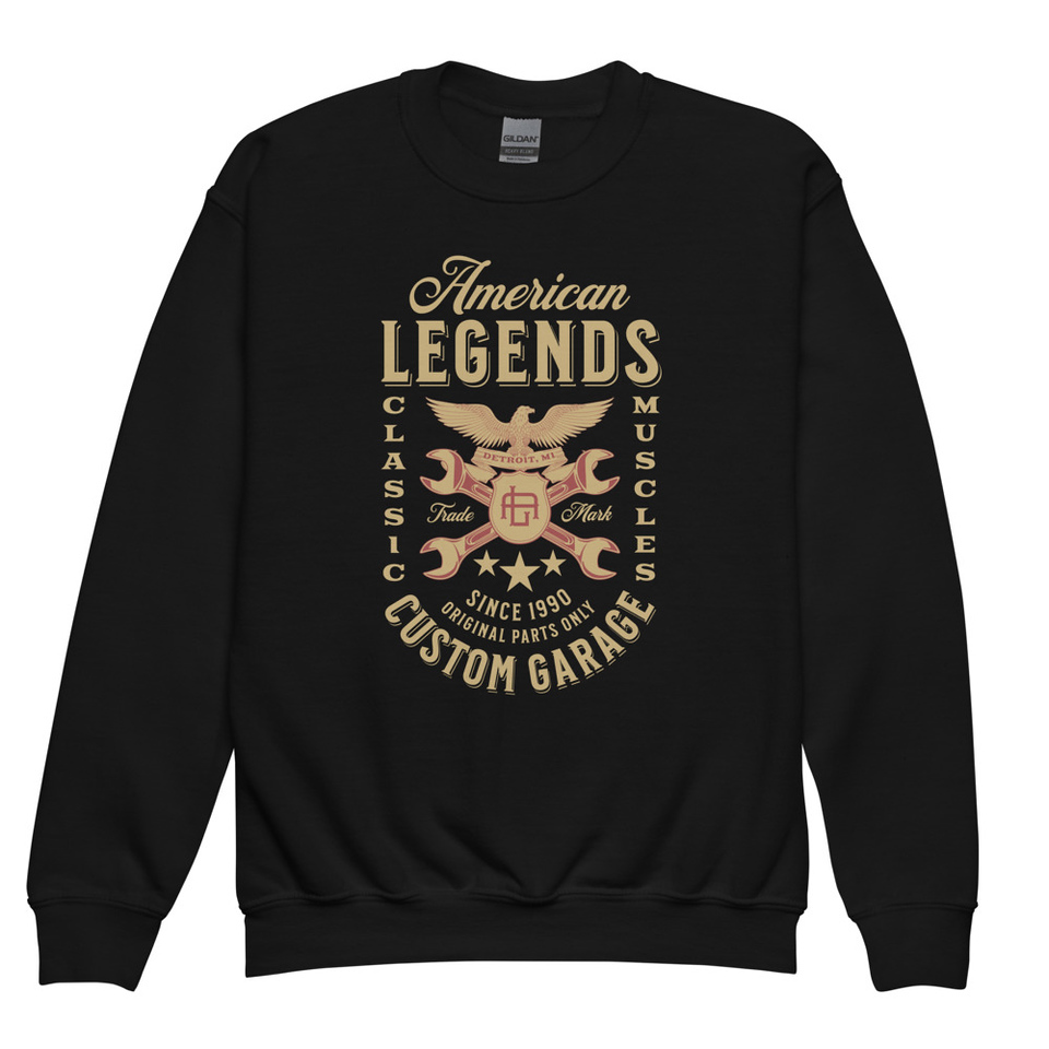American Legends Garage - Eagle Youth Crew Neck Sweatshirt
