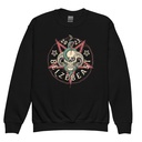 Belzebeast Pentagram - Halloween Skull with Snake Youth Crew Neck Sweatshirt