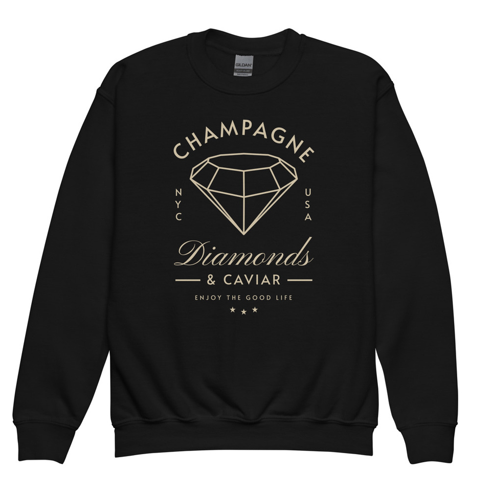 Black Diamonds - Elegant Youth Crew Neck Sweatshirt