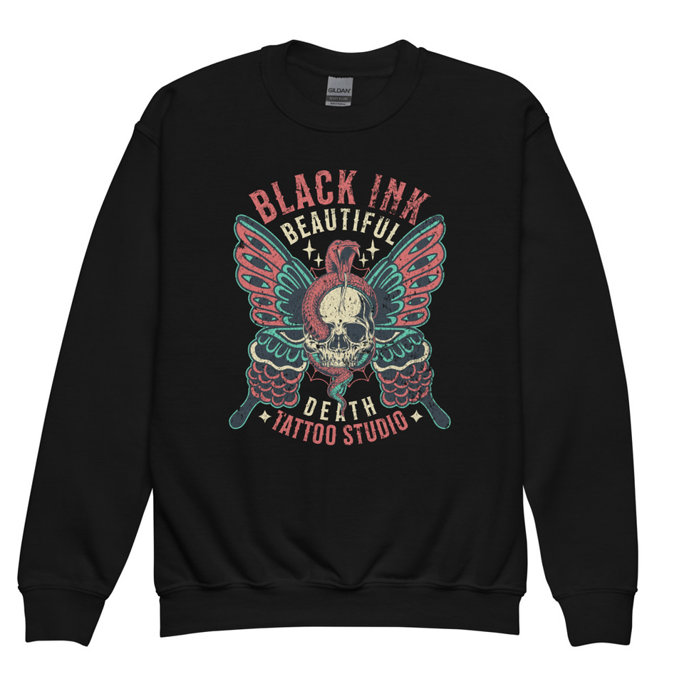 BLACK INK TATTOO Youth Crew Neck Sweatshirt