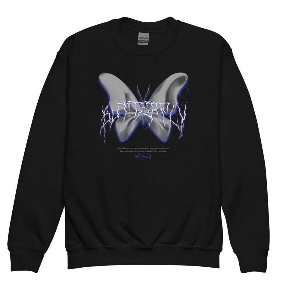 Butterfly Youth Crew Neck Sweatshirt