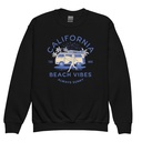 California Beach Vibes - Retro Camper Van Youth Crew Neck Sweatshirt
