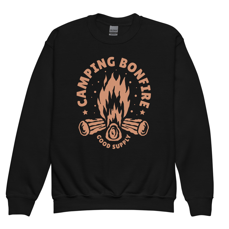 Camping Bonfire - Firewood Youth Crew Neck Sweatshirt