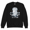 Coffee Time Youth Crew Neck Sweatshirt