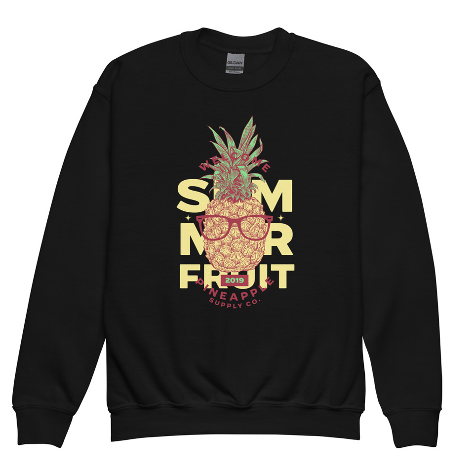 Cool Pineapple - Tropical Fruit Youth Crew Neck Sweatshirt