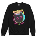 Cyber Cat - Neon Color Youth Crew Neck Sweatshirt