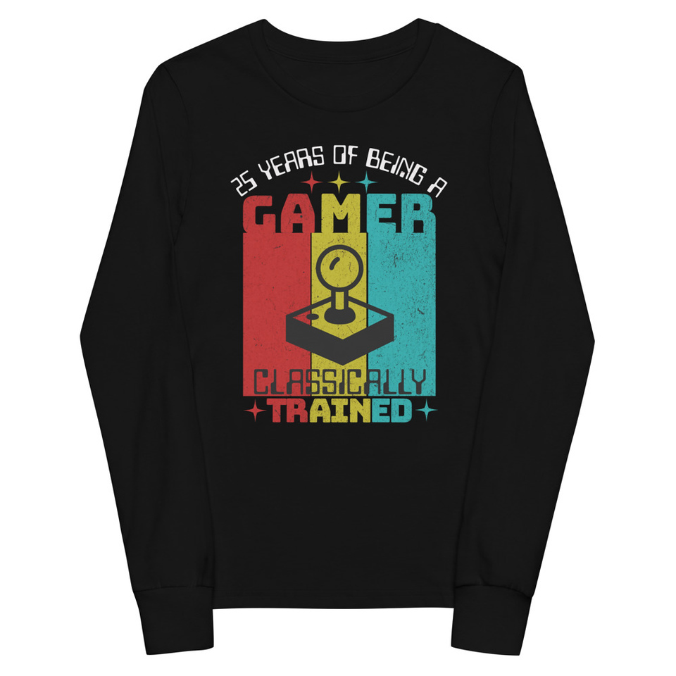25 Years of Being A Gamer Youth Long Sleeve Tee