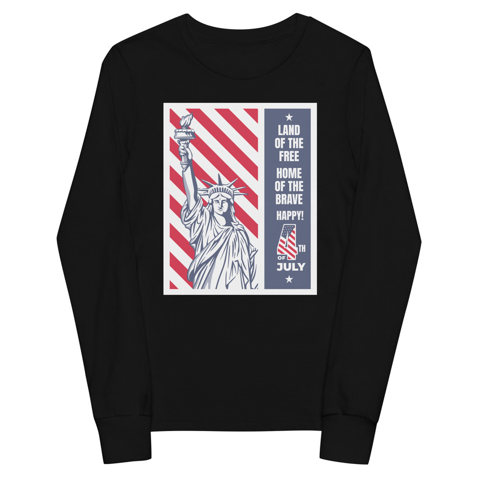 4th of July Youth Long Sleeve Tee