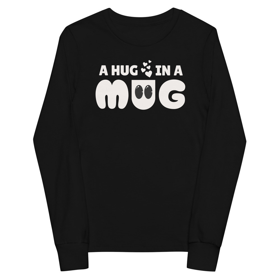 A Hug in a Mug - Funny Cartoon Youth Long Sleeve Tee