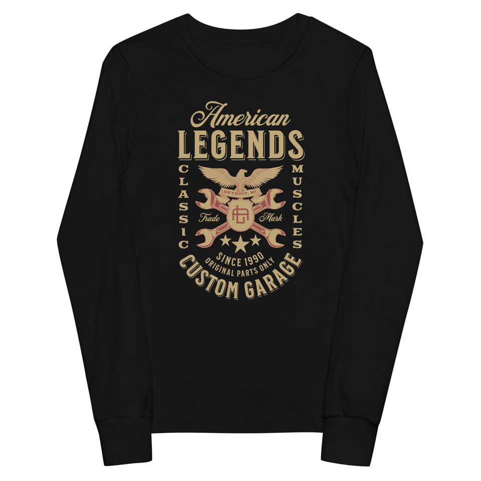 American Legends Garage - Eagle Youth Long Sleeve Tee