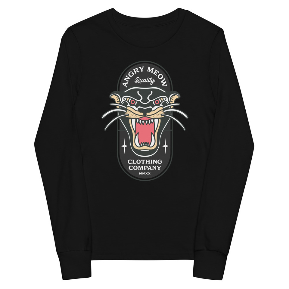 Angry Meow Clothing Company - Panther Youth Long Sleeve Tee