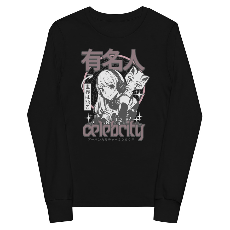Anime Celebrity Girl - Japanese Cyber Streetwear Youth Long Sleeve Tee