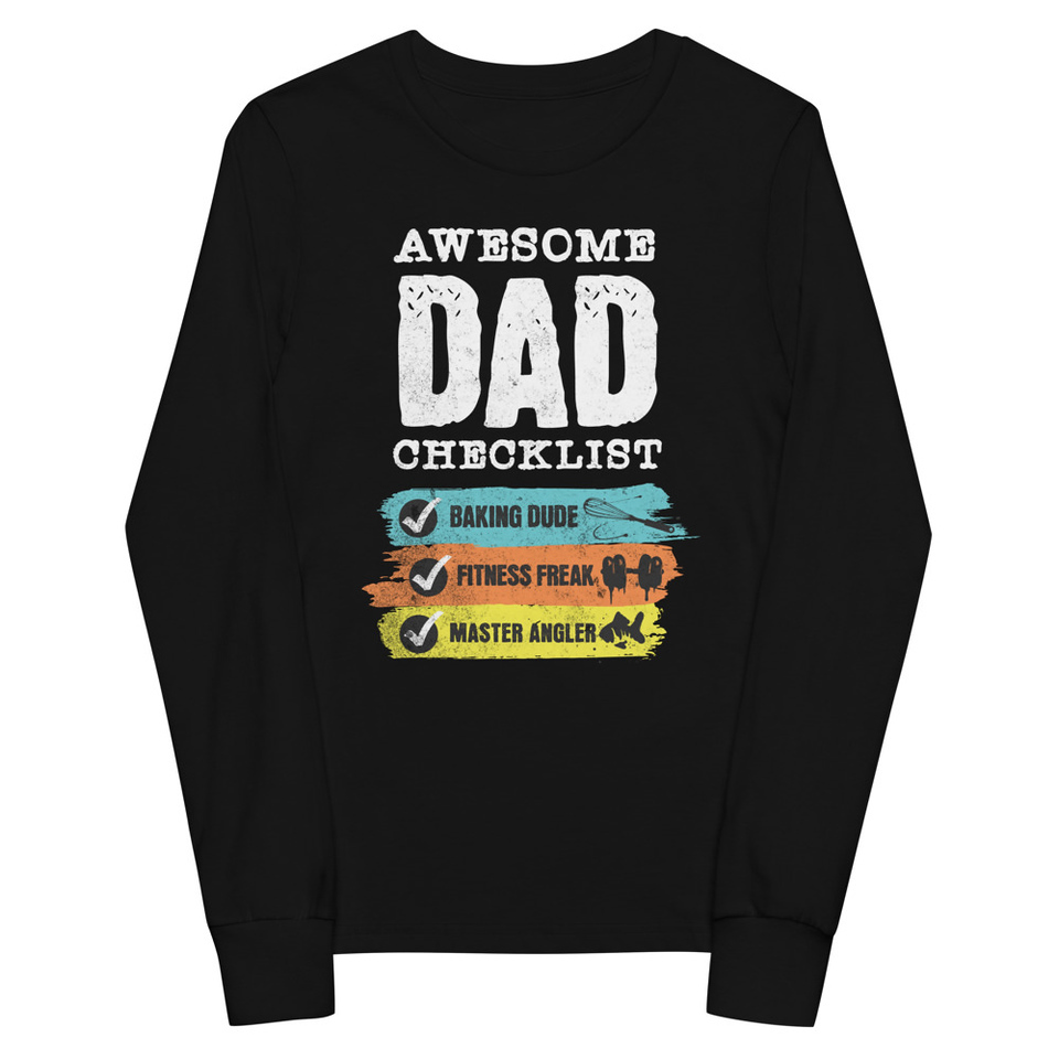 Awesome Dad Checklist Youth Long Sleeve Tee