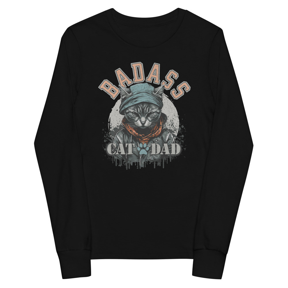 BADASS CAT DAT Youth Long Sleeve Tee